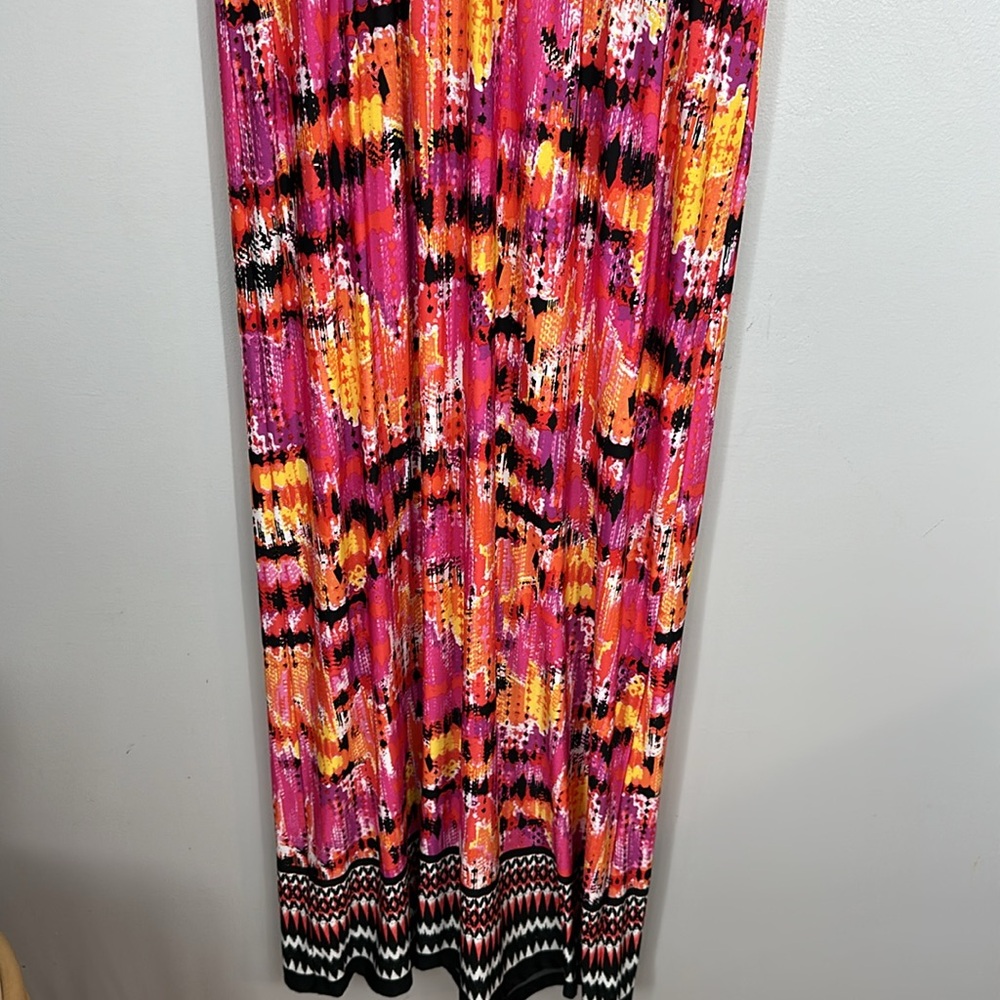 RUBY RD WOMAN Stretch Knit Maxi Vibrant Multicolor Sleeveless Dress size S - Picture 5 of 6